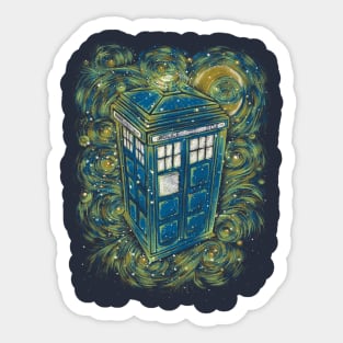 The Doctor in the starry night Sticker